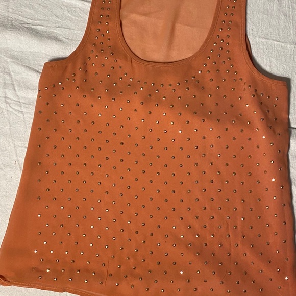 Iris sunset gold studded tank top Size Small - Picture 2 of 7